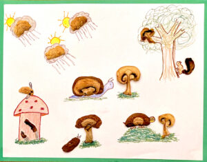 dried mushroom art picture
