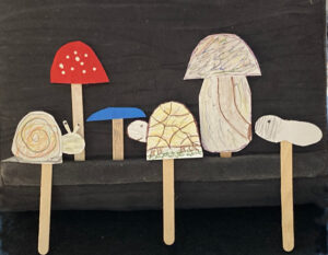 mushroom munchers craft stick puppets
